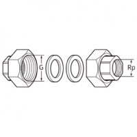 Комплект гаек для насоса R11/2"-R1"GT (3XPART)+BOX-CHR