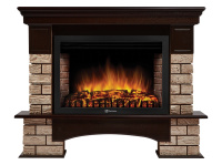 Портал Firelight Forte Wood 30U (угловой) камень коричневый, шпон темный дуб